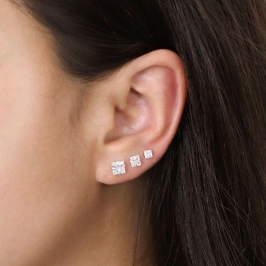 Trio brinco zirconia carre 3,4,5mm