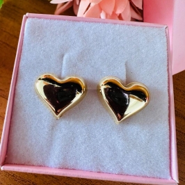 Brinco coração chapa 1.5cm