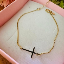 pulseira veneziana com cruz palito