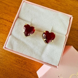 Brinco coração galeria 10mm