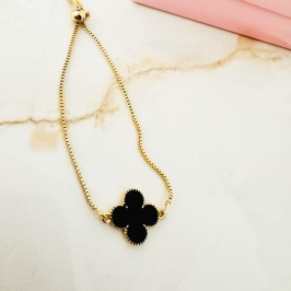 pulseira fecho ajustavel flor trevo acrilico 1,5cm