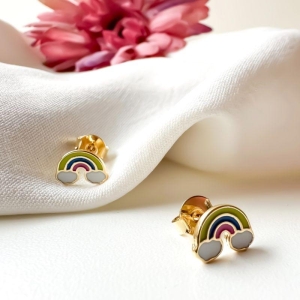 brinco infantil arco iris 7mm
