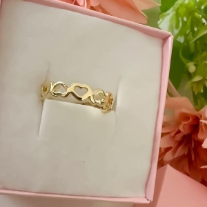 Anel coração vazado ajustavel