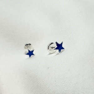 BRINCO BABY ESTRELA AZUL RESINADA 5.5MM