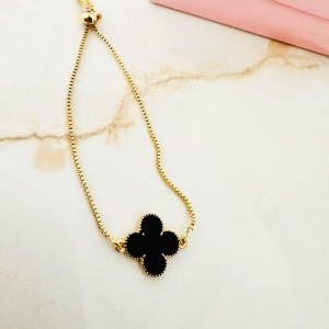 pulseira fecho ajustavel flor trevo acrilico 1,5cm