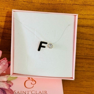 COLAR FIO DE NYLON LETRA CHAPA ZIRCONIA SOLTA