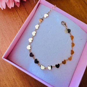 pulseira coração chapa grossa