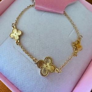 pulseira  flor trevo estamparia