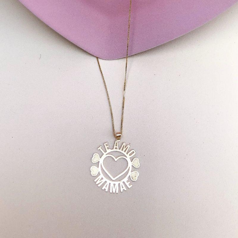 COLAR MANDALA TE AMO MAMÃE