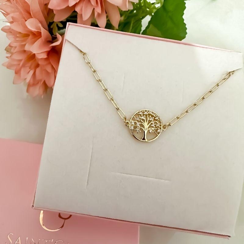Pulseira cartier com pingente arvore da vida