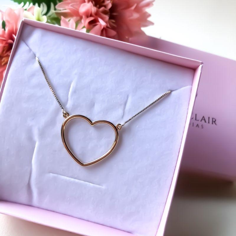 colar coração liso G corr veneziana