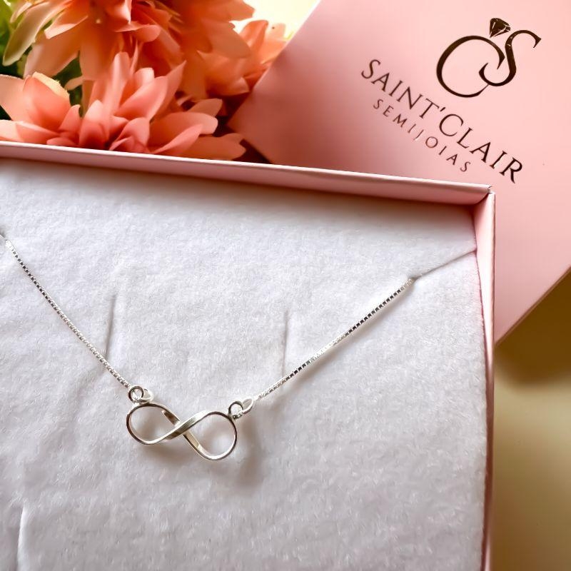 colar veneziana 40cm com infinito 1.5cm