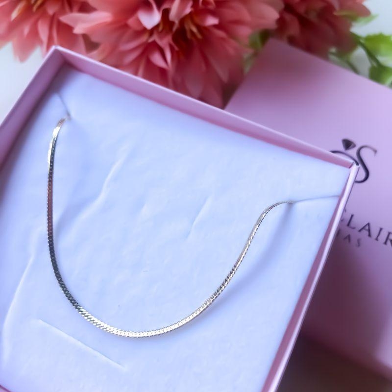 corrente fita lisa fininha 40cm