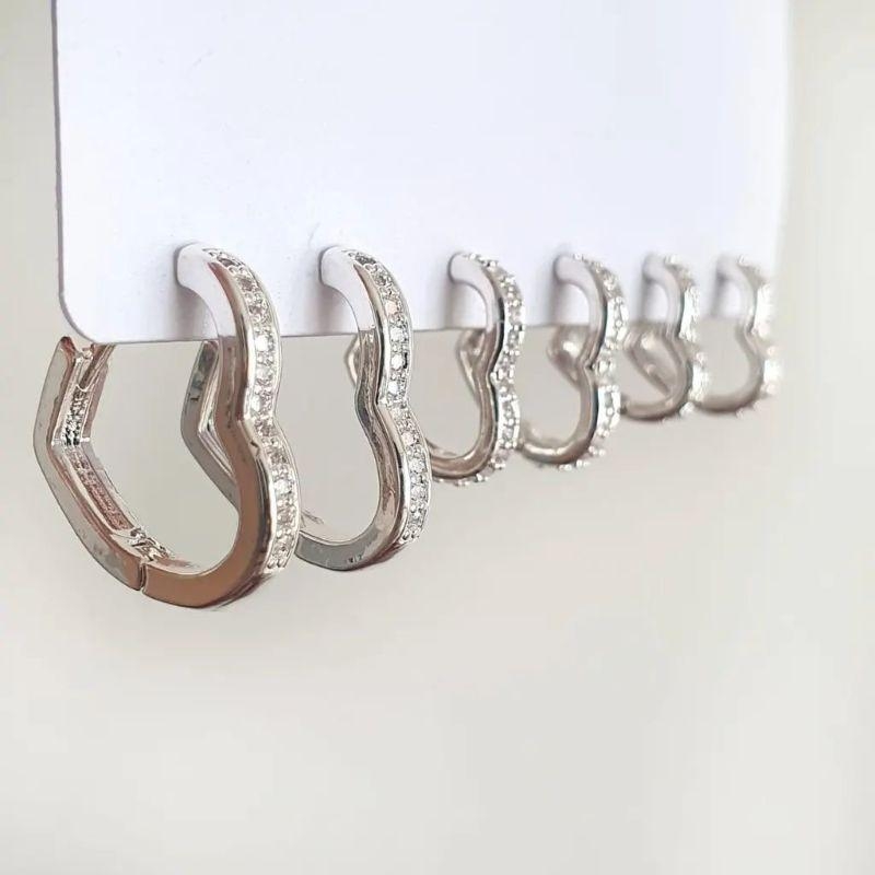 TRIO ARGOLA CORAÇÃO CRAVEJADA