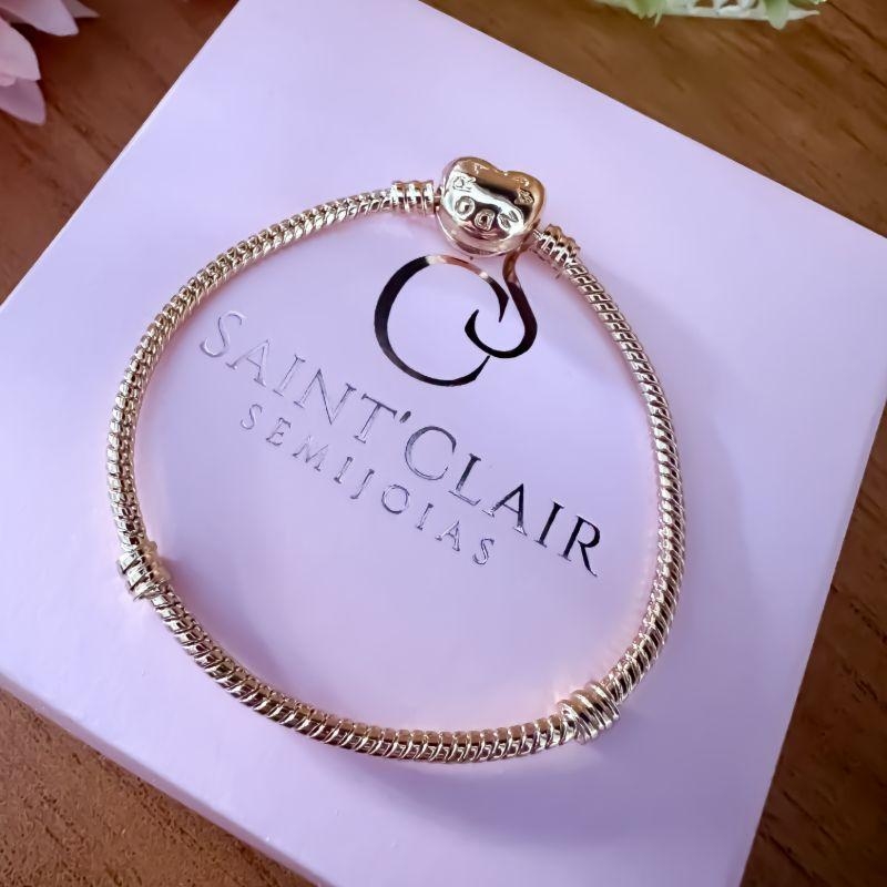 Pulseira inspiração pandora p/ berloque 18cm