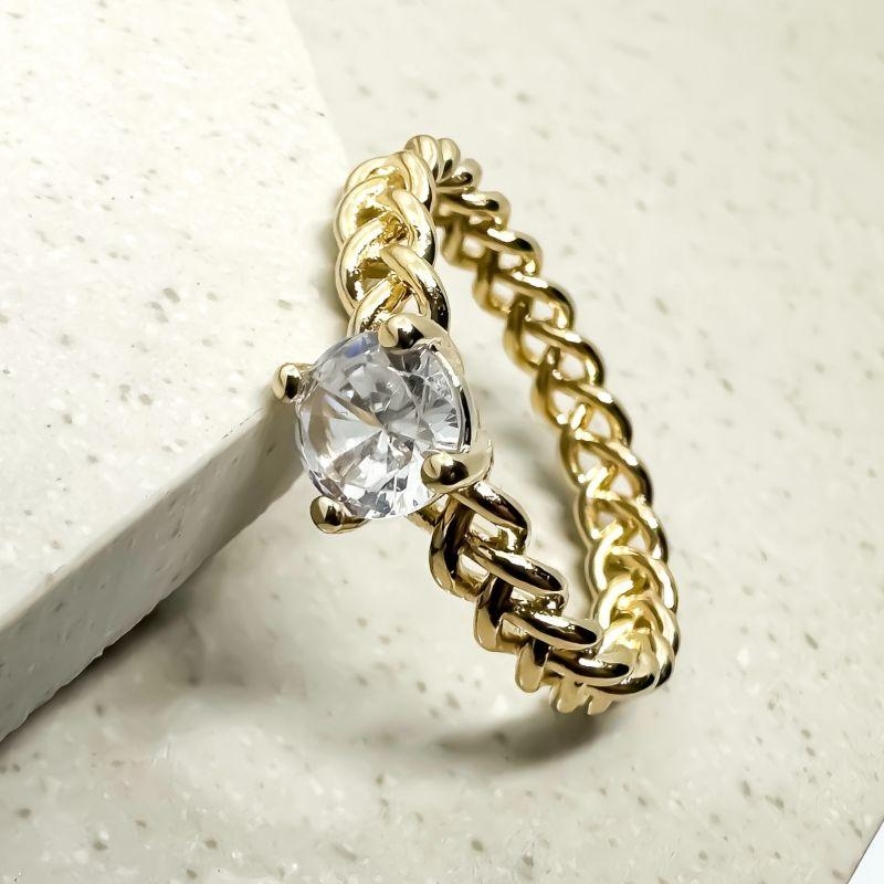 Anel Corrente com Zircônia