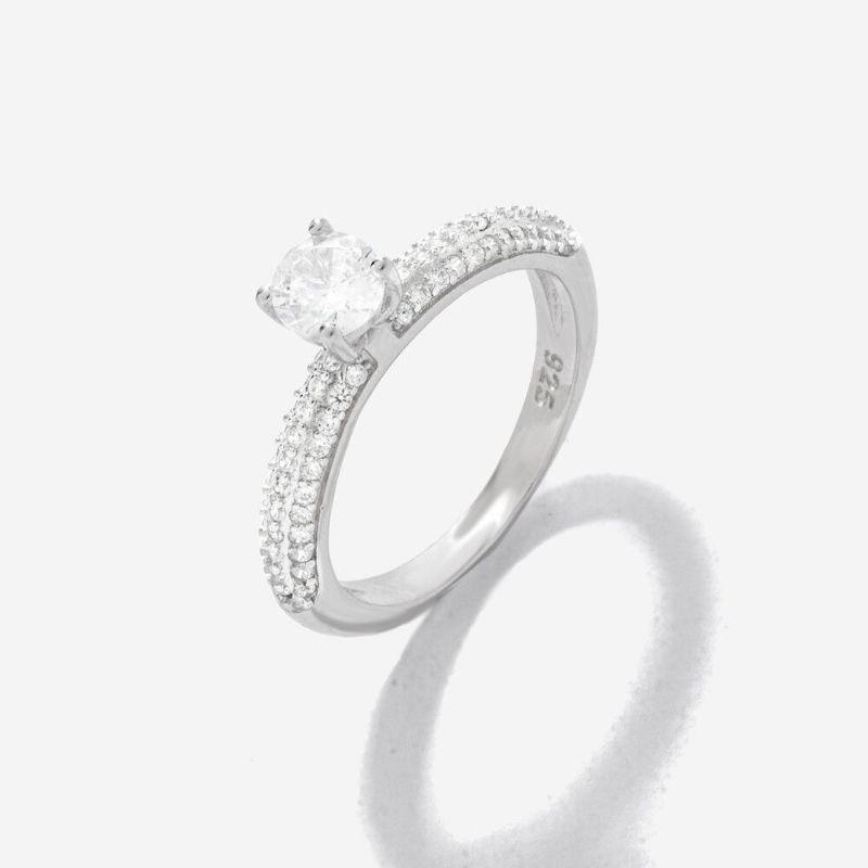 ANEL NOIVADO COM ZIRCONIA E SOLITARIO