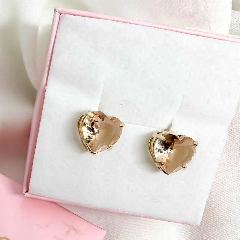 Brinco coração galeria 10mm