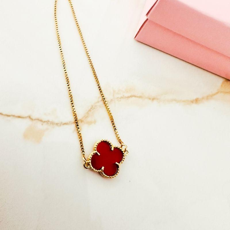 pulseira fecho ajustavel flor trevo acrilico 1,5cm