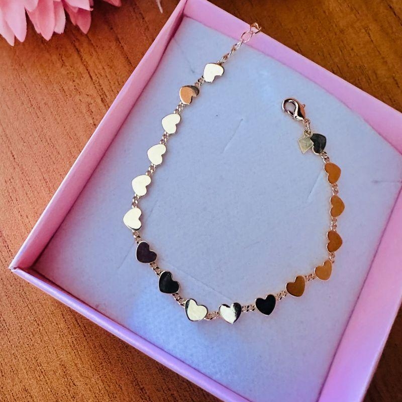 pulseira coração chapa grossa