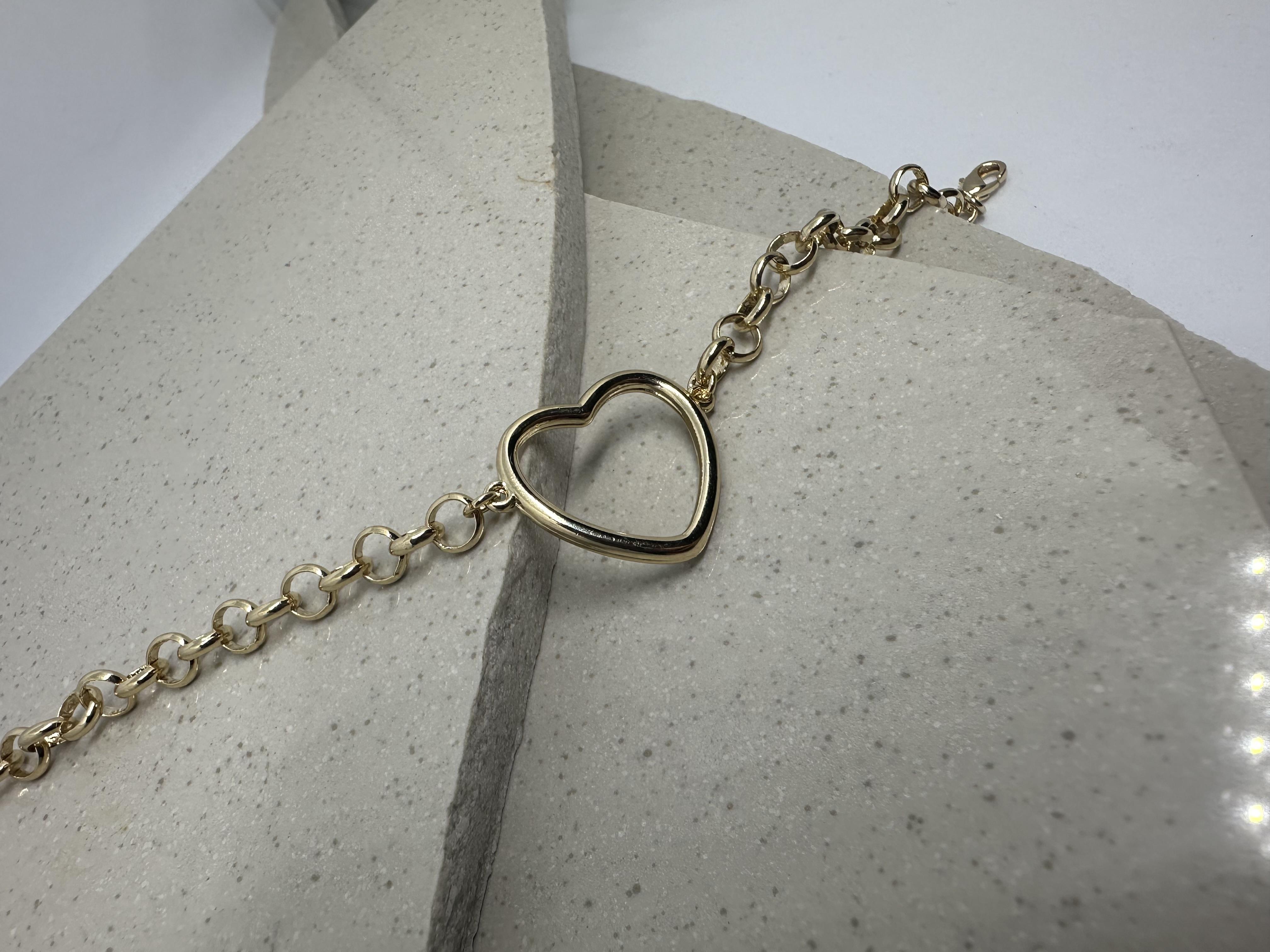 PULSEIRA ELO PORTUGUES C/ CORAÇÃO