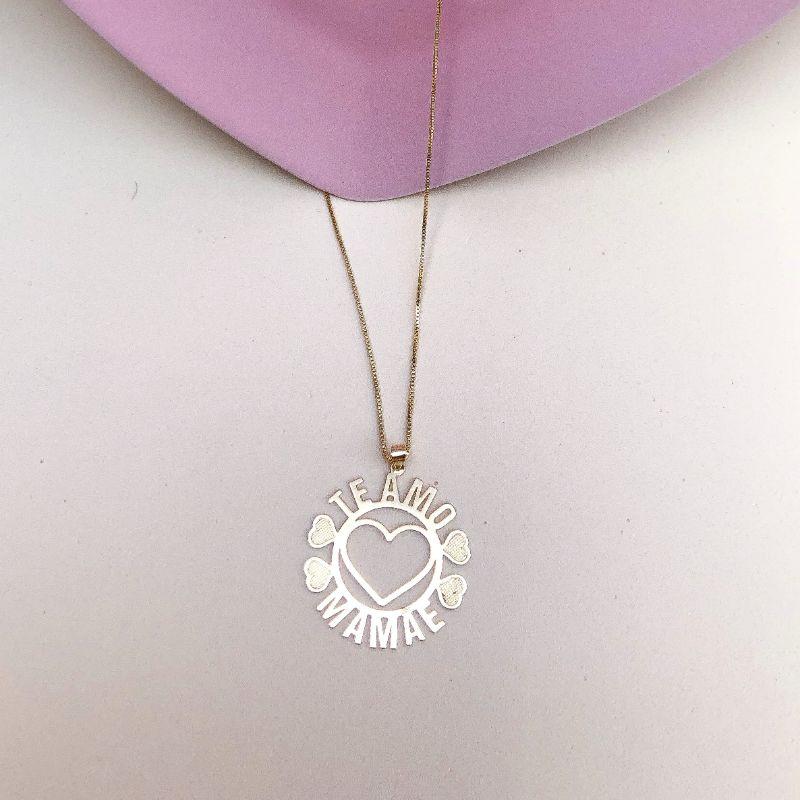 COLAR MANDALA TE AMO MAMÃE