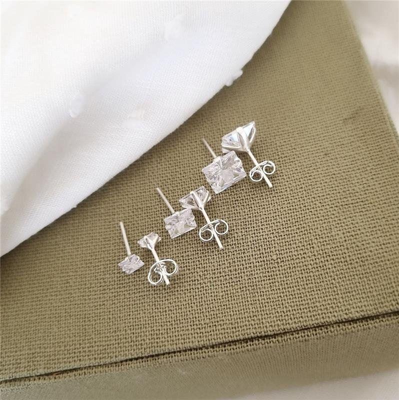 Trio brinco zirconia carre 3,4,5mm