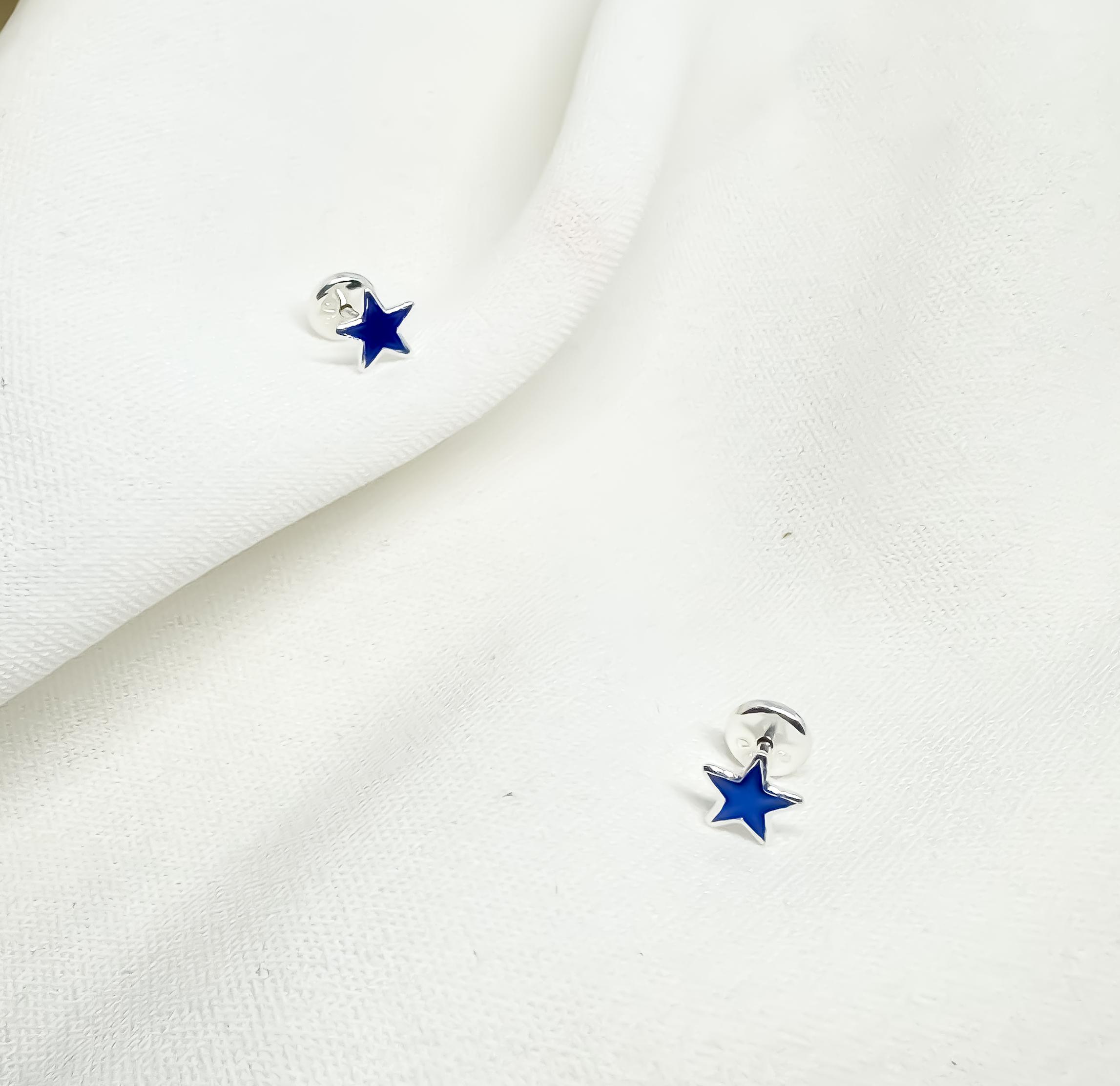 BRINCO BABY ESTRELA AZUL RESINADA 5.5MM