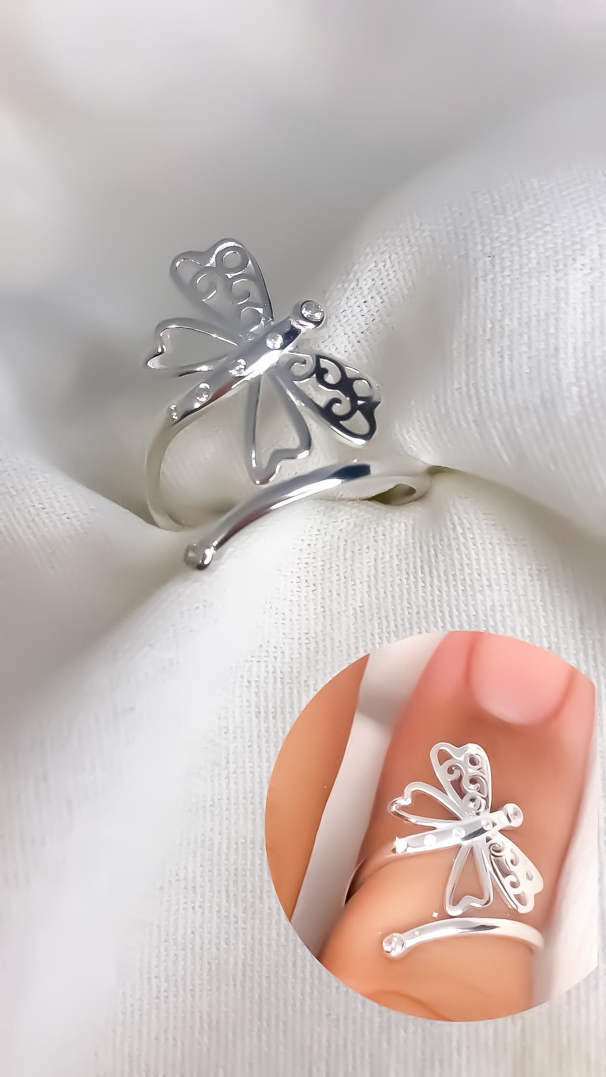 anel libelula 16mm com microzirconia