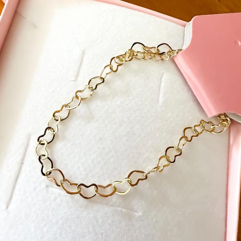 pulseira elo coração 4mm