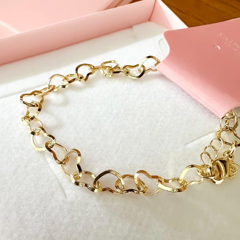 pulseira elo coração 6mm