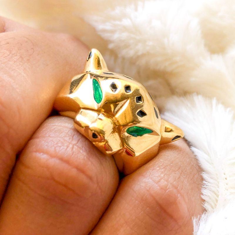 Anel pantera Elegance com detalhes resinado