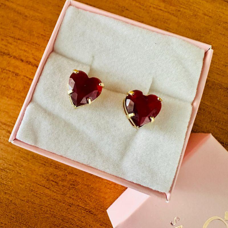 Brinco coração galeria 10mm