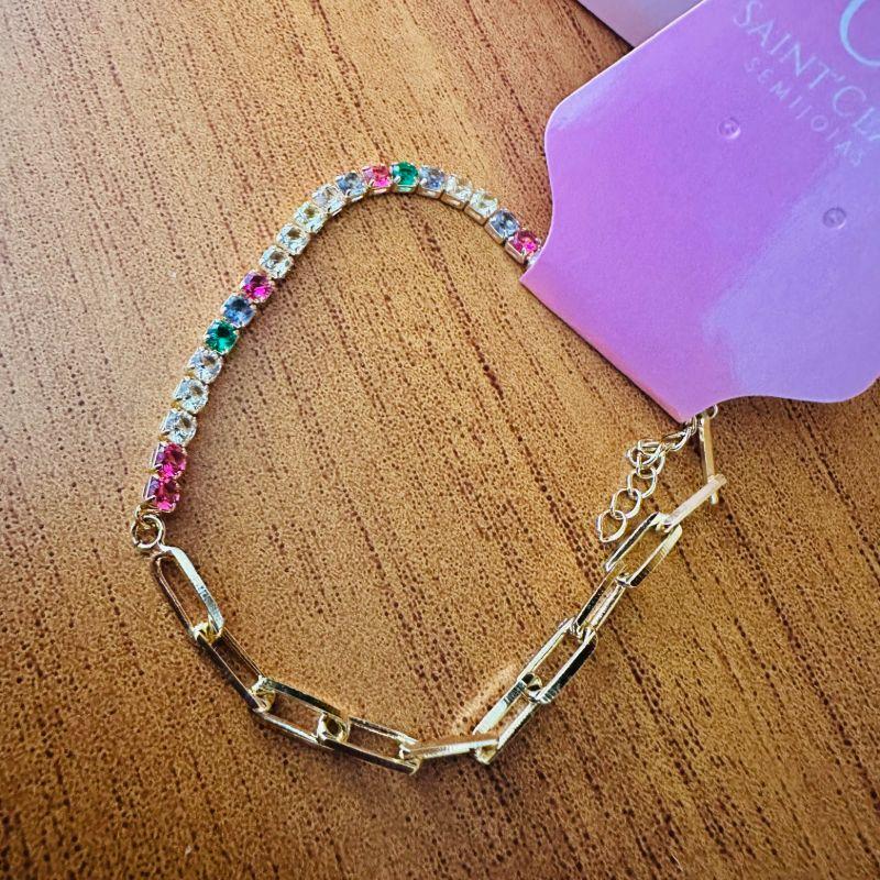 Pulseira elo carie e riviera 18cm c/ extensor 3cm