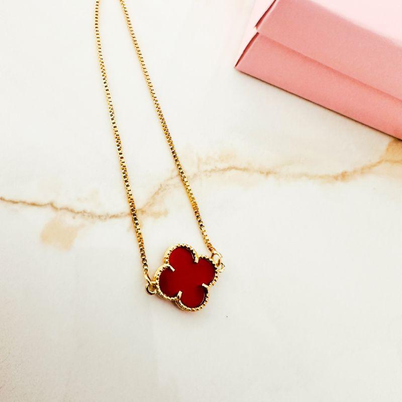 pulseira fecho ajustavel flor trevo acrilico 1,5cm