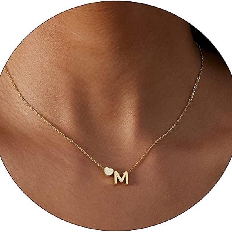 COLAR CORAÇÃO E INICIAL ( corrente 40cm, extensor 5cm, pingente coração 0.5mm pingente inicial 1cm)