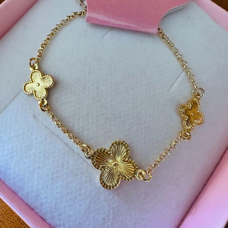 pulseira  flor trevo estamparia