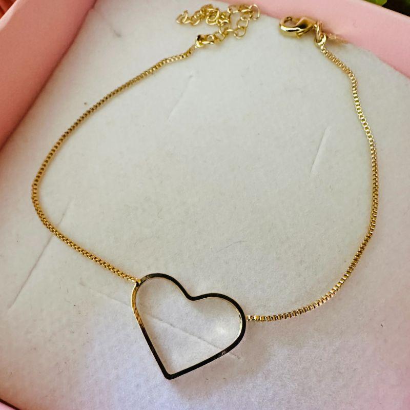 pulseira veneziana c/ coração liso